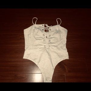 Grey fashion nova body suit 😍
